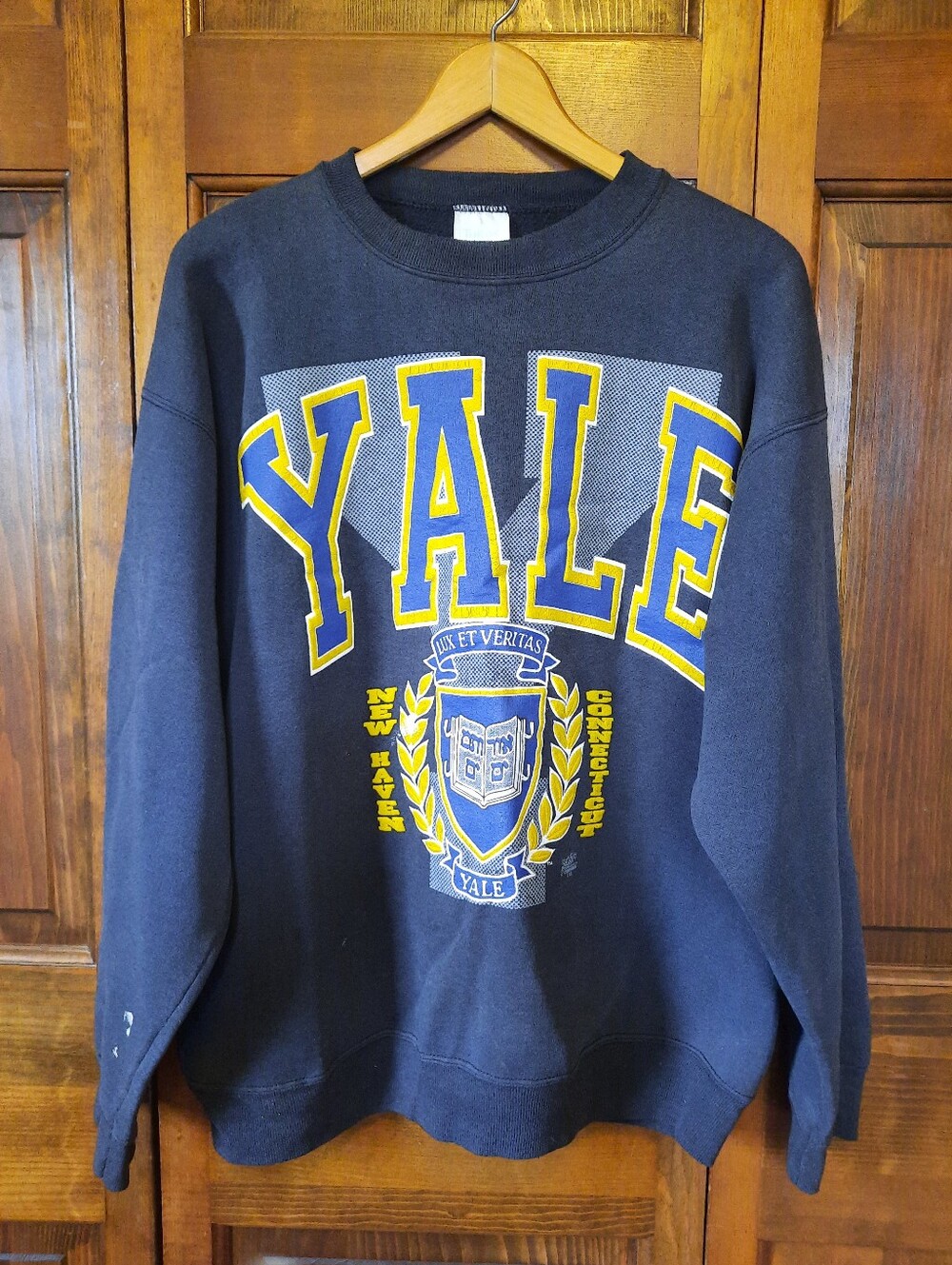 Vintage Tultex Yale University 3D Puff Graphic Crewneck Sweatshirt Size XL
